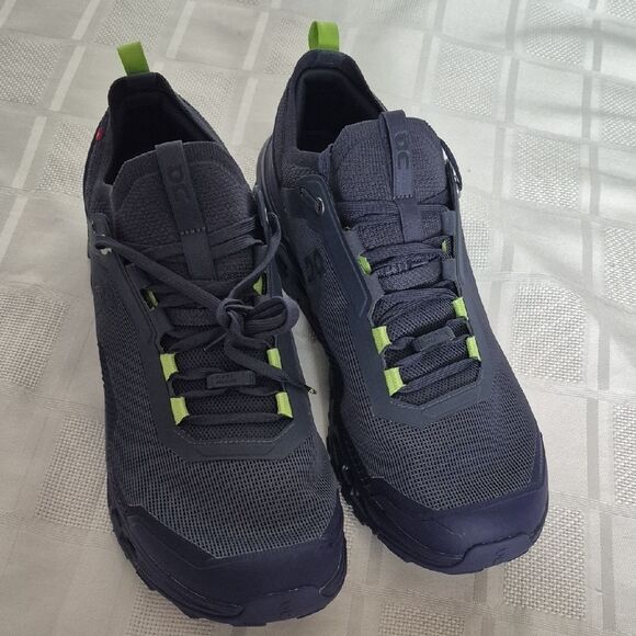 On Running Men's Dark Purple and Lime Athletic Shoes - Picture 4 of 16